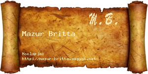 Mazur Britta névjegykártya